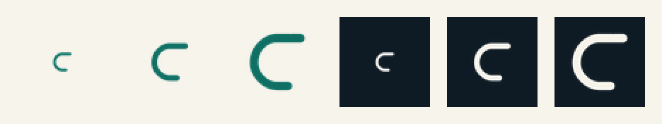 favicon strip 16, 32 and 48 px on paper and ink
