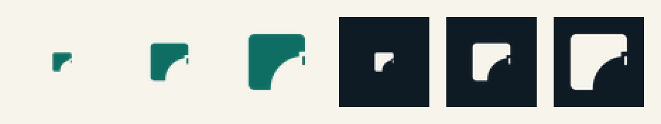 favicon strip 16, 32 and 48 px on paper and ink