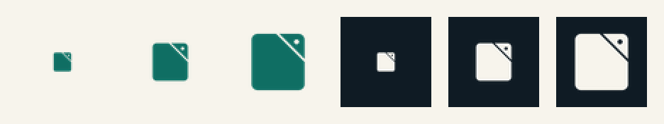 favicon strip 16, 32 and 48 px on paper and ink