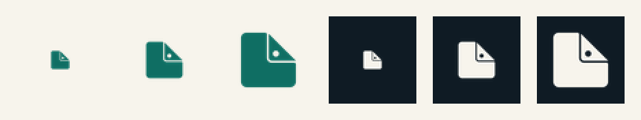 favicon strip 16, 32 and 48 px on paper and ink