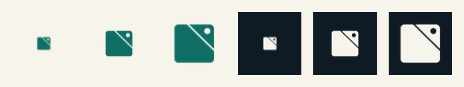 favicon strip 16, 32 and 48 px on paper and ink