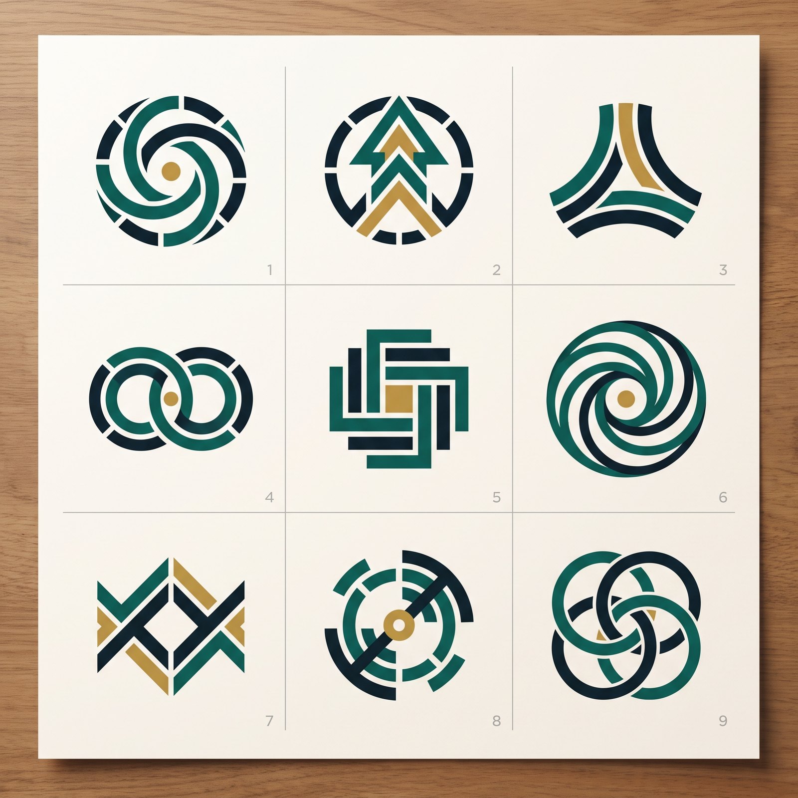 Abstract geometric exploration sheet, Nano Banana Pro